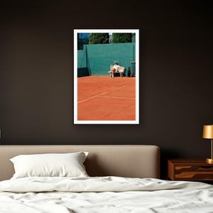 Doberman Wall Art art print framed in a dark luxury bedroom