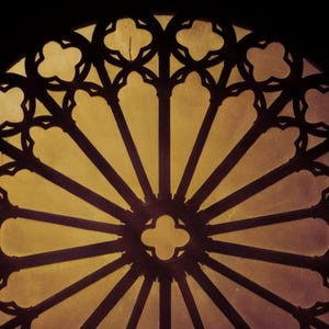 Brass Rose Window Print | Dark Cathedral Gothic Wall Art (Digital Download) image 4