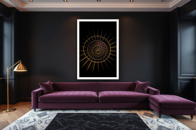 Dark Luxury Wall Art art print framed in a luxury living room