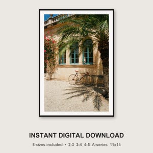 Vintage-Rennrad-Kunstdruck | Wandbild im mediterranen Stil (Digitaler Download) Bild 3