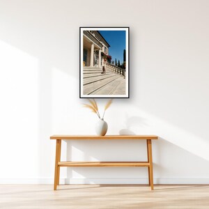 Weimaraner Wall Art art print displayed above an entry console table