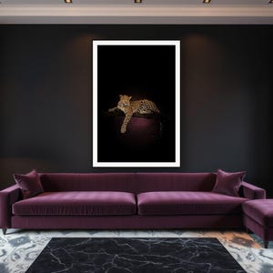 Leopard Wall Art art print framed in a luxury living room
