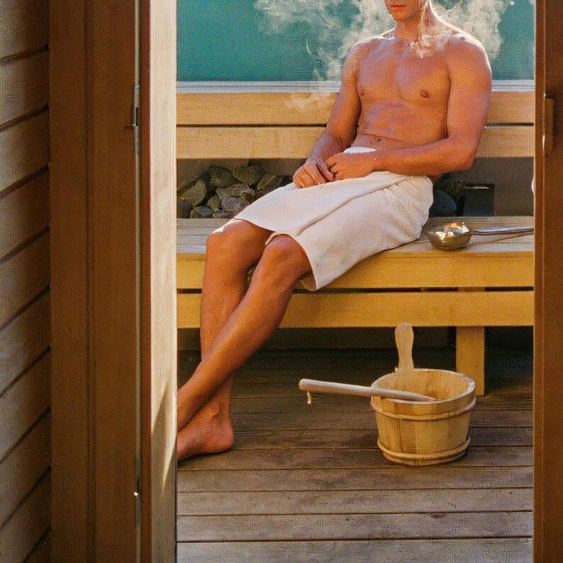 Close-up detail of Sauna Wall Art art print