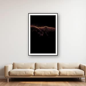 Black Panther Wall Art | Brass Light Print, Dark Luxury Animal Decor (Digital Download) image 1
