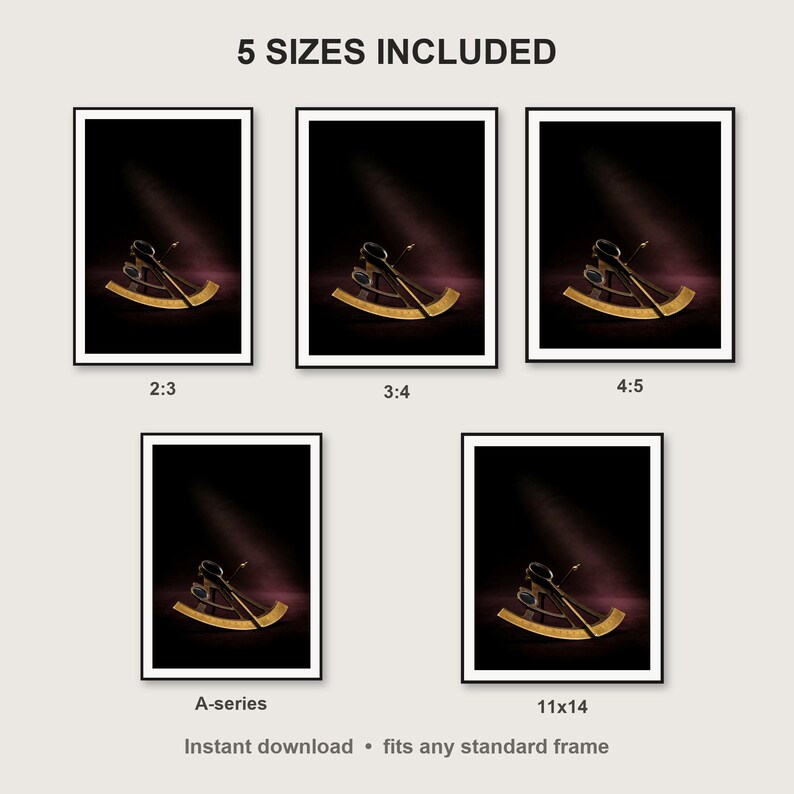 Celestial Wall Art print size chart - 5 ratios included: 2:3, 3:4, 4:5, 11x14, ISO A