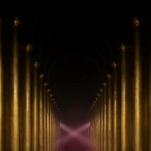Brass Colonnade Print | Dark Moody Architectural Wall Art (Digital Download) image 4