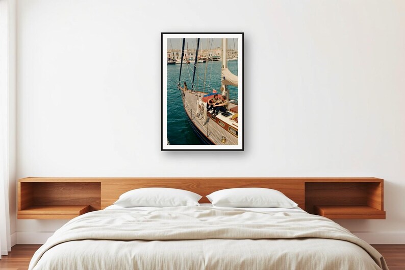 Vintagetryck av schäfer, yachtmarina | Retrofoto av segelhund (digital nedladdning) bild 2