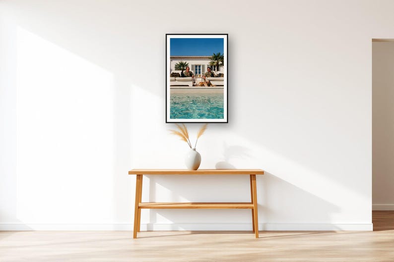 Military Dog Wall Art art print displayed above an entry console table