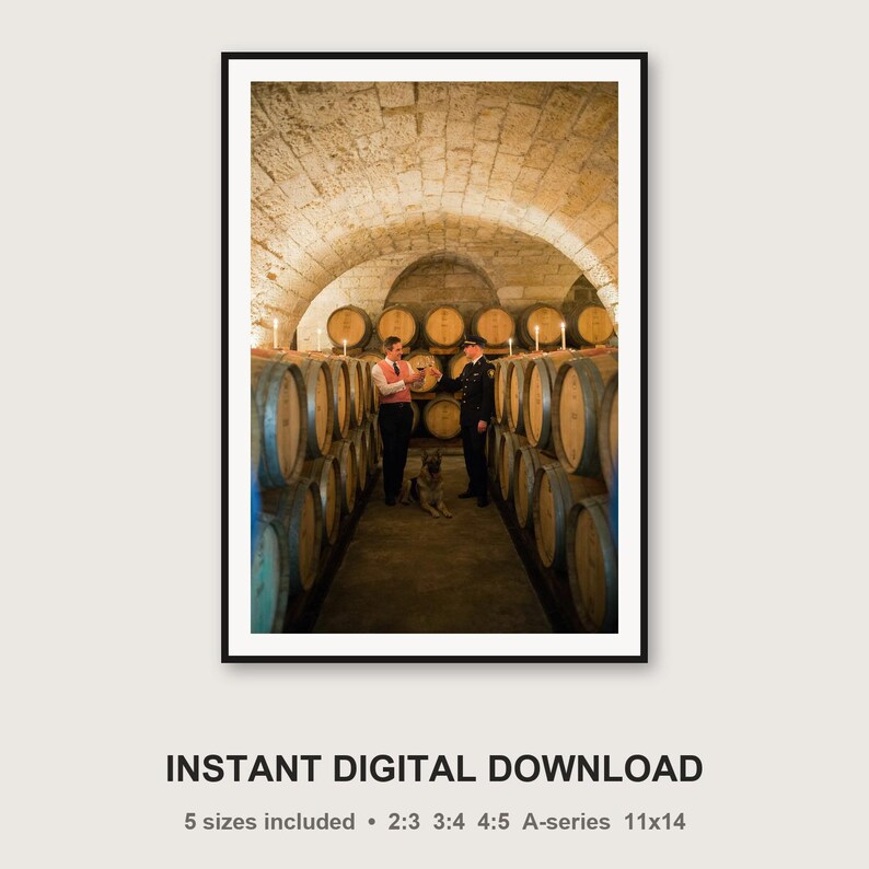 German Shepherd Wine Cellar Print | Vintage Officer Dog Photo (Digital Download) image 3