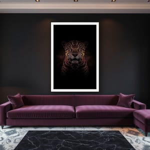 Jaguar Wall Art art print framed in a luxury living room
