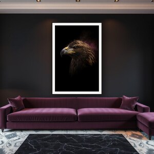 Eagle Wall Art II art print framed in a luxury living room