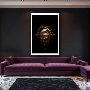 Celestial Wall Art art print framed in a luxury living room