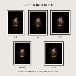 Falcon Wall Art II print size chart - 5 ratios included: 2:3, 3:4, 4:5, 11x14, ISO A