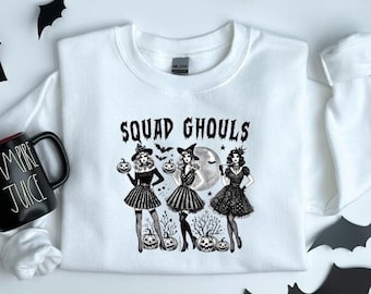 Squad Ghouls Sweatshirt | Halloween Sweater | Crewneck | Witches Sweater | Witchy Vibes | Let's Go Girls | Spooky Season