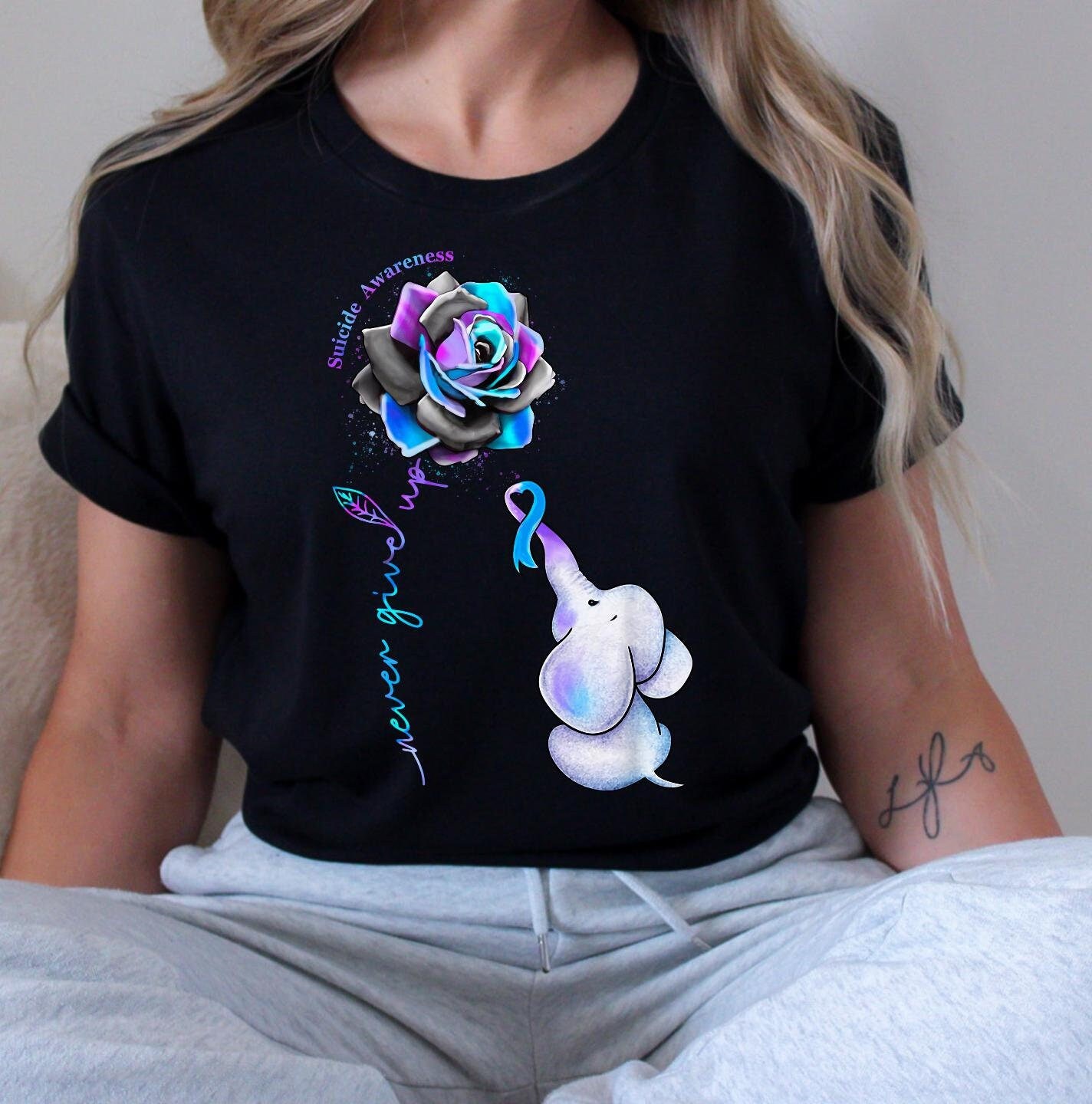 Zylkor Women's Suicide Awareness Graphic Tee - Sunflower Design, Soft Breathable T-Shirt For Mental Health Support - View #11