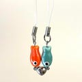Magnetic Matching Ceramic Green Fish Keychain Duo Set Phone Bag Charm, Cute Gifts for Best Friend, Him, Boyfriend, Girlfriend, Sister