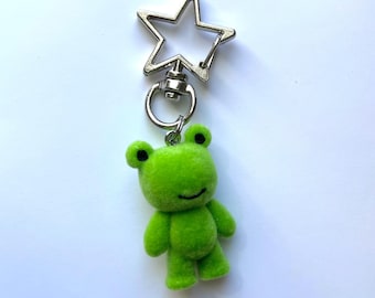 Frog Man Keychain with Star Clasp, Emotional Support Frog Human