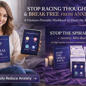 Stop the Spiral Workbook | Emergency Anxiety Reset for Overthinking & Racing Thoughts