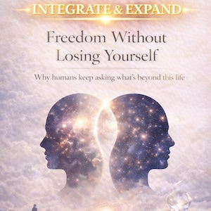 May include: An artistic image with the text "TOOL IV INTEGRATE & EXPAND Freedom Without Losing Yourself". The image features two silhouetted human profiles filled with a starry galaxy design, with a figure standing on a hill in the foreground.