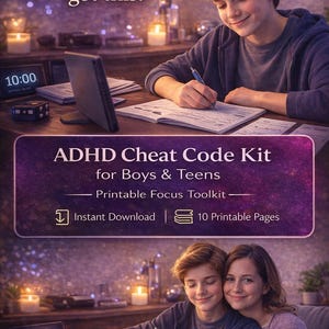 ADHS Cheats für Erwachsene | Druckbares Toolkit für Fokus, Produktivität & Unterstützung von Exekutivfunktionen