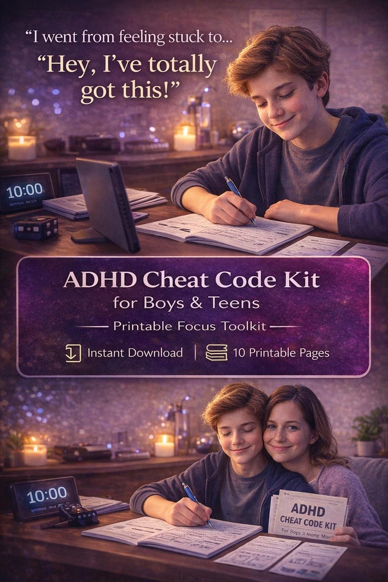 ADHD Cheat Codes for Adults | Printable Toolkit for Focus, Productivity ...