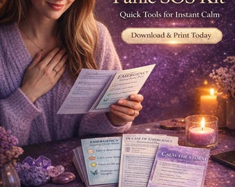 Manual de SOS para el Pánico / Kit de herramientas imprimible para calmar la ansiedad y conectar rápidamente con la tierra