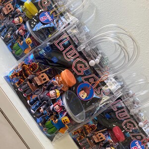 Roblox Party Favor Set Personalized | Roblox Birthday Treat Bag with Nutella, Pringles & Bubbles | Custom Roblox Goodie Bags image 4