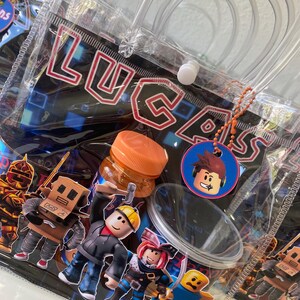 Roblox Party Favor Set Personalized | Roblox Birthday Treat Bag with Nutella, Pringles & Bubbles | Custom Roblox Goodie Bags image 5