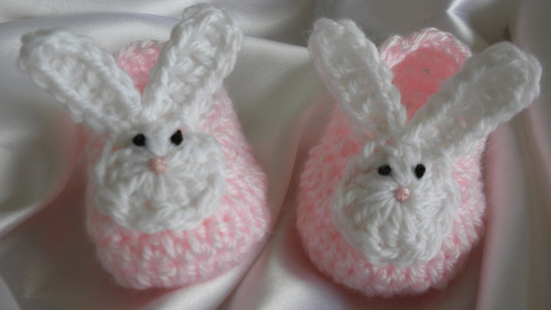 Chaussons De Bebe Crochetes Chaussures De Lapin Booties De Etsy