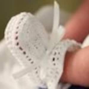 Crochet Christening Booties, Crocheted Baby shoes, baptism, blessing, dainty, lacy, romantic, photo prop, heirloom, newborn booties
