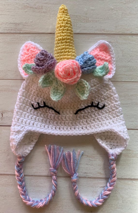 Crochet Child Hat, Unicorn Toddler Hat, Crochet Animal Hat  display picture 3