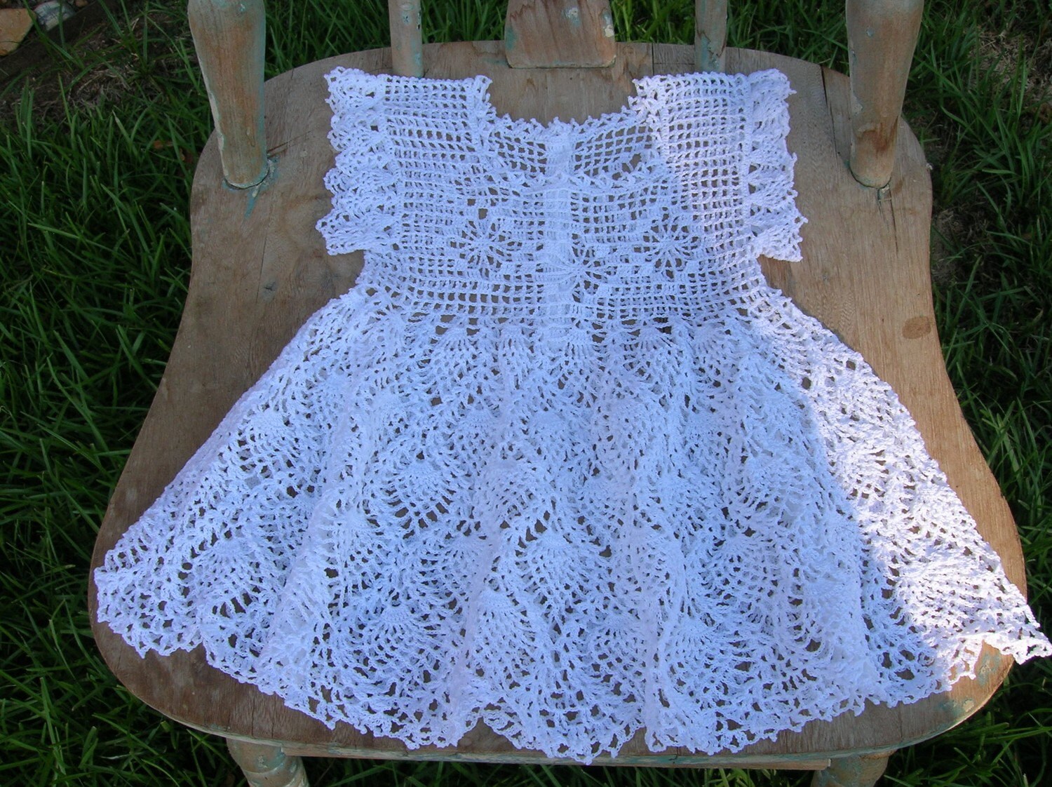 White Lacy Crochet Baby Dress Christening Dress Crochet Baby - Etsy