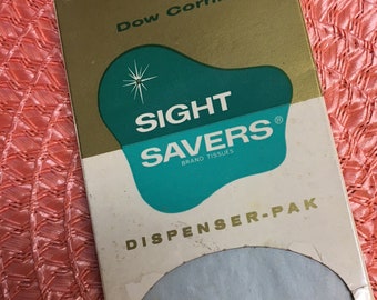 Vintage Sight Savers Dispenser-Pak eyeglass tissues ∙ mid century advertising graphics design