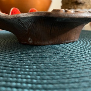 Vintage Treasure Craft ceramic clam shell volcanic lava red orange Busch Gardens tiki trinket souvenir dish image 9