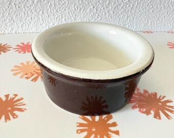 Vintage Hall China Ramekin 362 Sauce Condiment Dish Custard Cup Brown Restaurant Ware