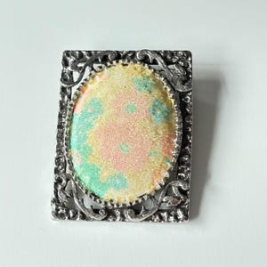 Vintage Sugared Floral Brooch: Antiqued Silvertone Cottagecore Grannycore Pin image 1