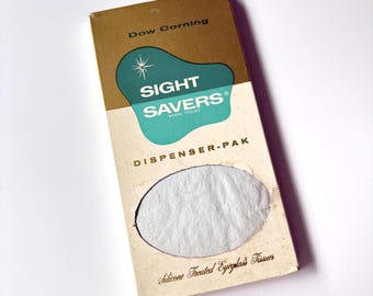 Vintage Sight Savers Dispenser-Pak eyeglass tissues ∙ mid century advertising graphics design