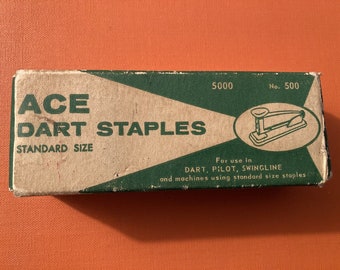 Vintage Ace Dart No. 500 Staples 5000 in Original Box Bold Mid-Century Graphics