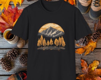 Rocky Mountain Fall Aspen Trees T-Shirt, Outdoor Enthusiast Gift, Hiker Camping Tee, Nature Lover Shirt, Autumn Colors Top