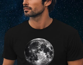 Full Moon Graphic T-shirt: Mens Bella Tri-blend Tee, Clothing Gift