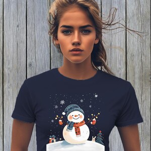 Winter Wonderland Snowman T-Shirt, Cute Holiday Shirt, Cozy Christmas Tee, Womens Winter Shirt, Snowflake T-Shirt, Festive Winter Apparel