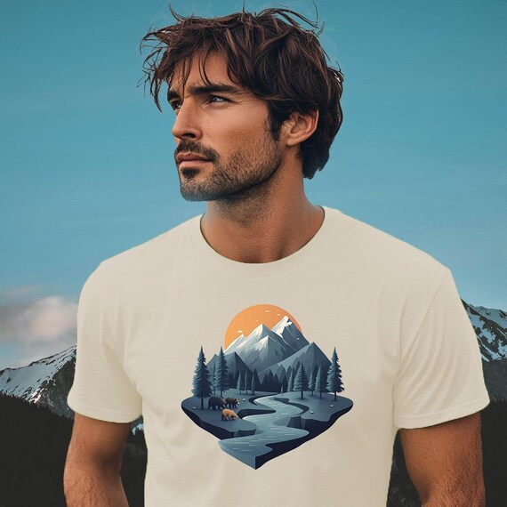 トップス TORNADO MART mountain range Design shirt TORNADO MART mountain range Design shirt（Mountain Sunset