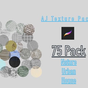 75 Pack with texture brushes for Procreate - Nature, Urban and House