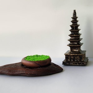 Pagoda tower and decor for a mini rock garden