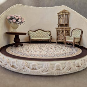 1/24 Scale, Miniature Doll Room, Hand-crafted dollhouse, Roombox