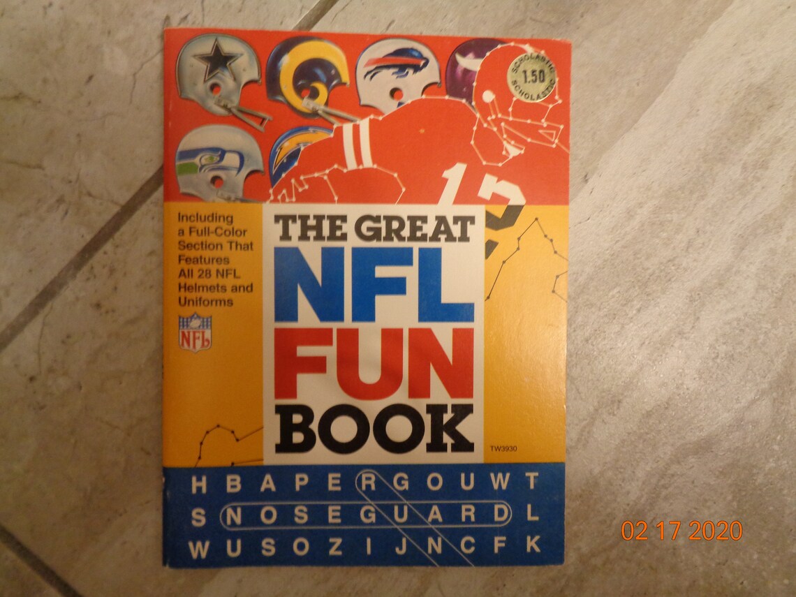 RARE 1978 the Great NFL Fun Book Scholastic TW3930 Etsy
