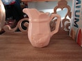 White Ceramic Creamer with Duck Goose on Front Perfect for Easter
