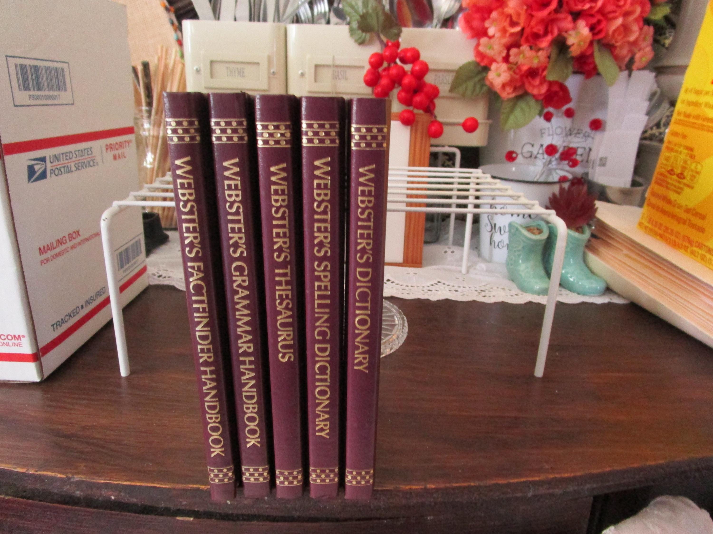 Beautiful Set of 5 Hardback Webster Reference Books Thesaurus