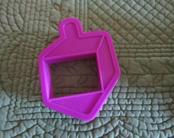 Vintage Dreidel Purple Hard Plastic Cookie Cutter