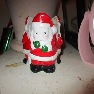 Vintage Santa Claus Ceramic Candle Holder Made in Taiwan